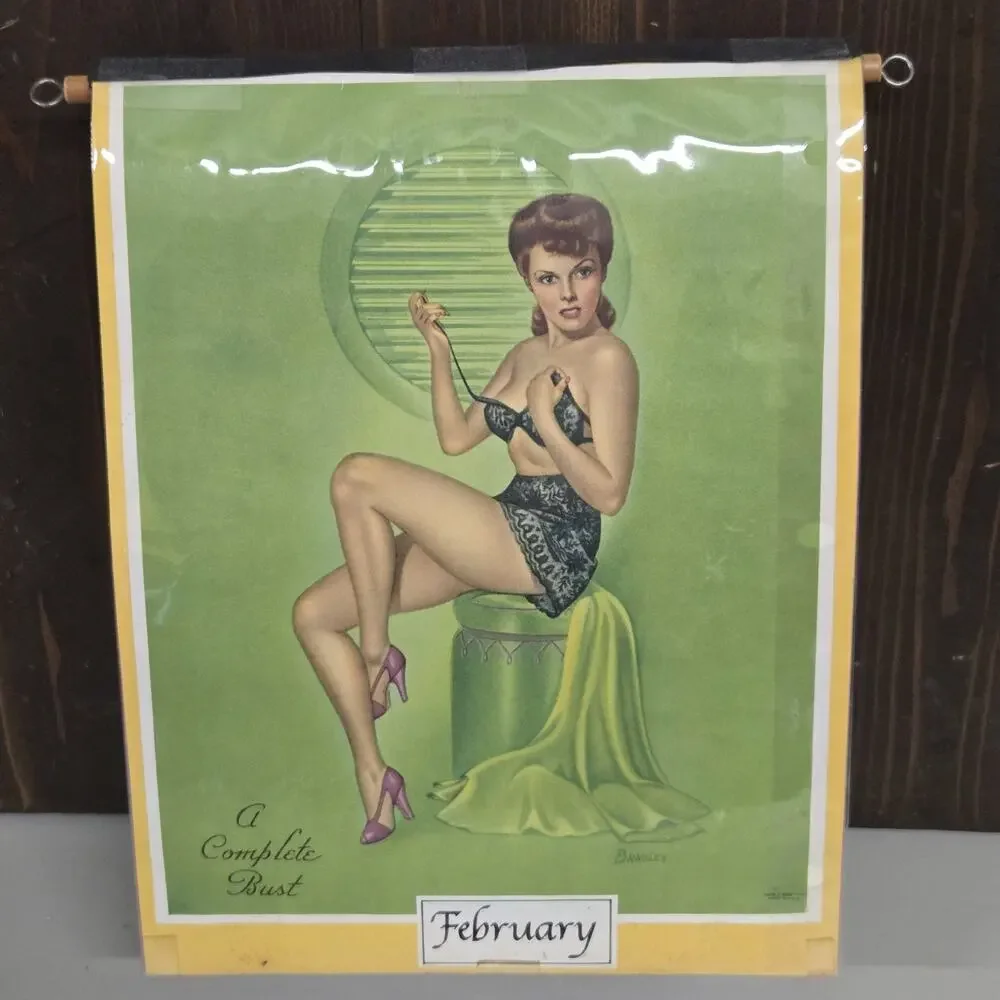 Reusable Pin Up Calendar Vintage Style Art Elvgren Moran Frahm Petty Bradley